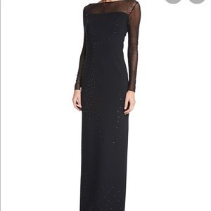 Shimmery Milano Knit Long-Sleeve Sheath Dress